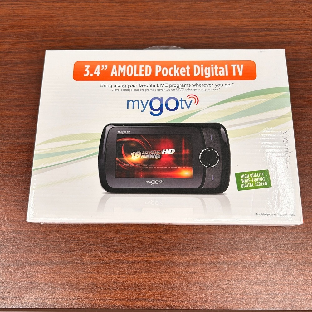 mygotv 3.4" High Quality AMOLED Pocket Digital TV Black DTV‎ & NTSC RF Channels